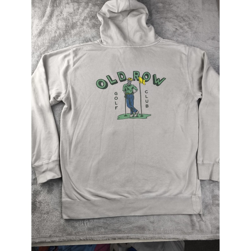 Old Row Golf Club Hoodie Mens Large Beige‎ Graphic Pullover Sweatshirt